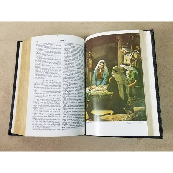Holy Bible King James Version 1973 Old And New Testaments Printed USA - Black - Picture 5 of 12